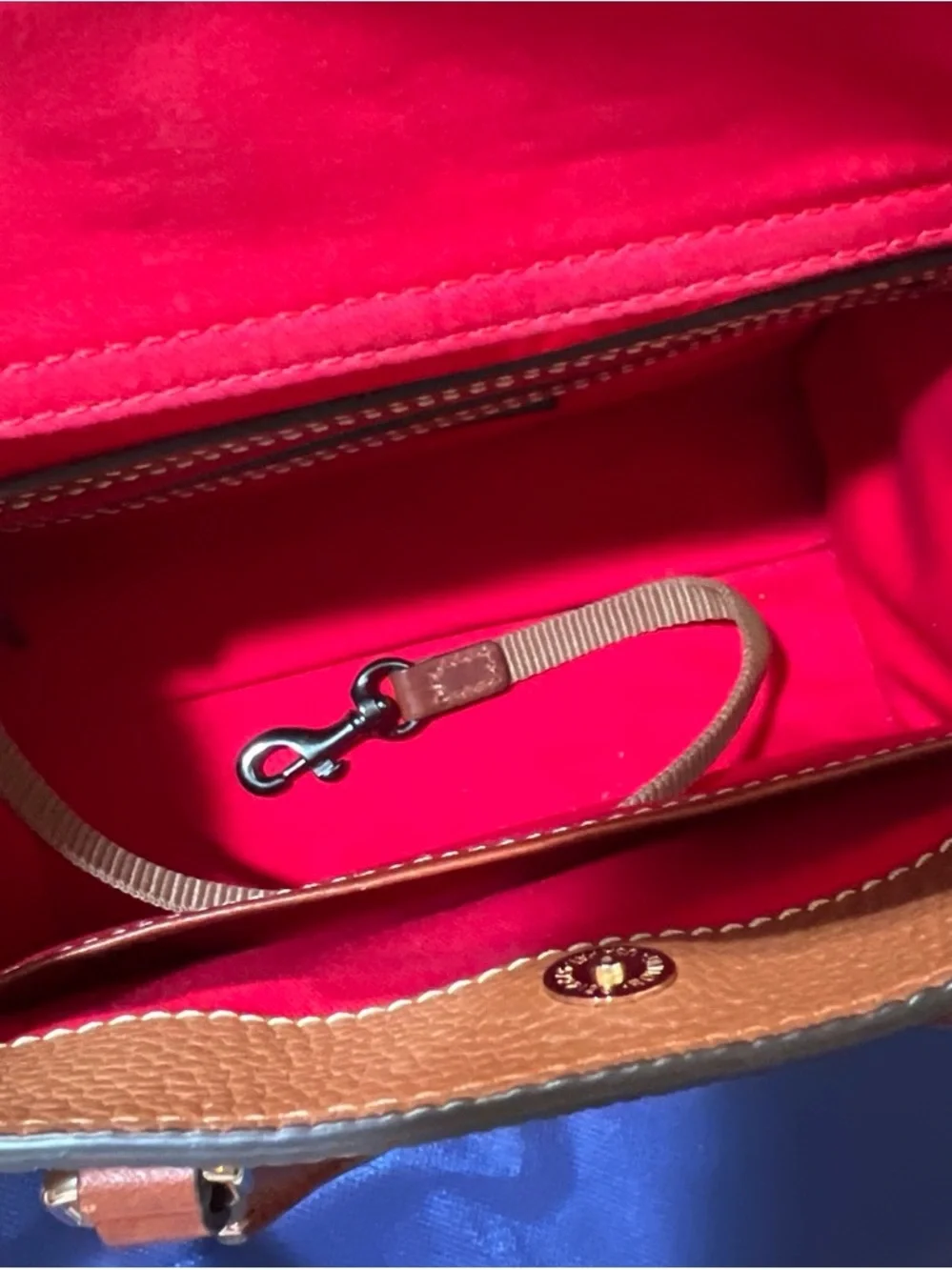 Dooney & Bourke Mini zip Janine caramel  Pebbled Leather Satchel